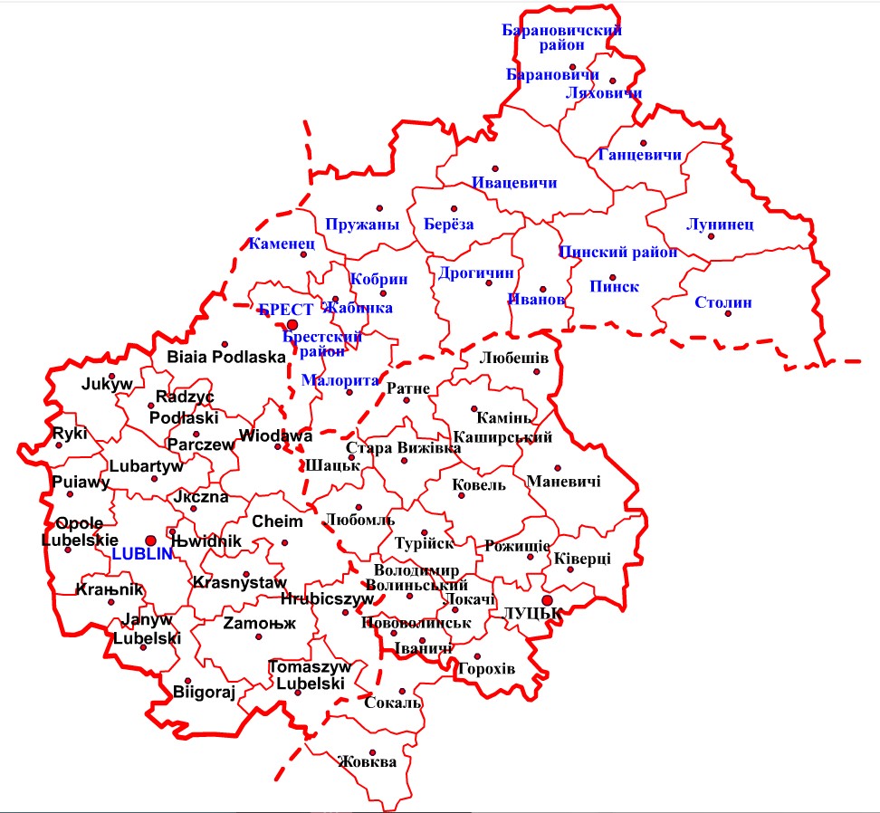 Еврорегион Буг карта