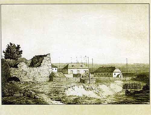 Руіны замка ў прадмесці Каралін (г. Пінск)