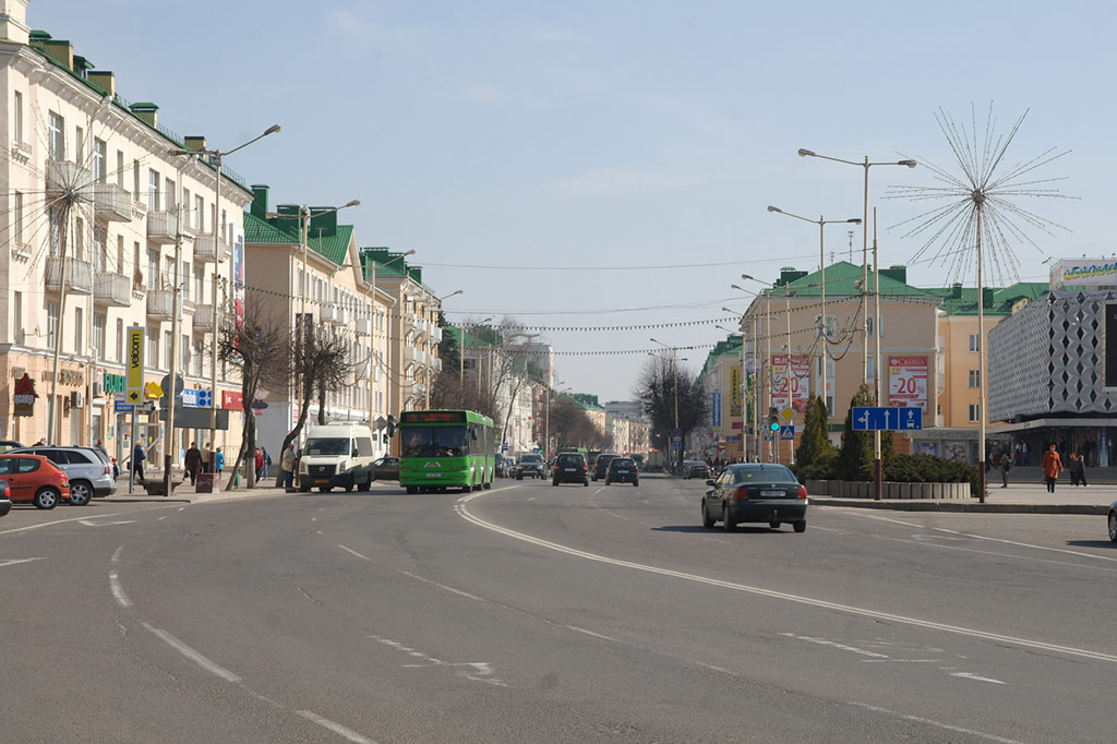 улица Ленина в Барановичах, вид в сторону кинотеатра. Фото: Horakvlado